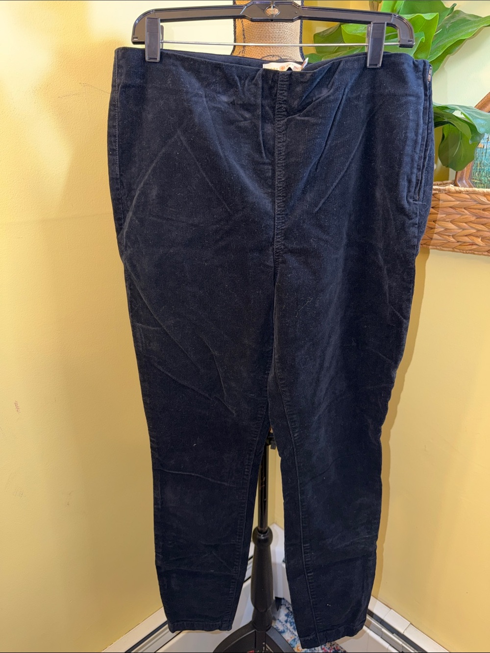Tory Burch Black Corduroy Waistband Trousers